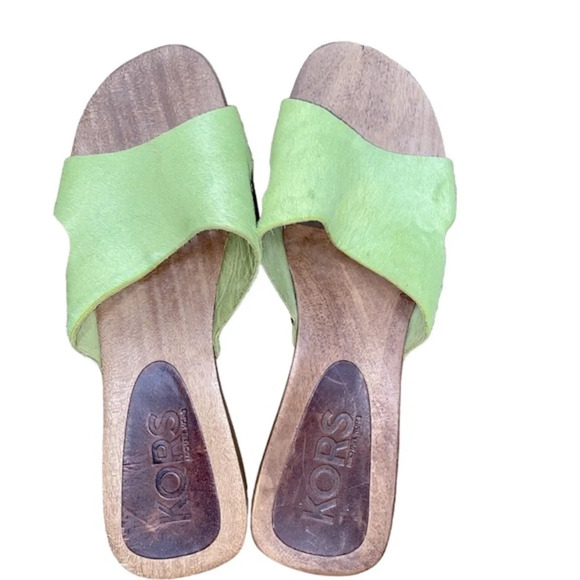 Michael Kors lime green calf hair clogs size 9M - Picture 1 of 5
